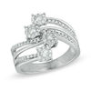 Thumbnail Image 0 of Previously Owned - 0.64 CT. T.W. Diamond Cluster Fashion Ring in 10K White Gold