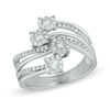 Thumbnail Image 1 of Previously Owned - 0.64 CT. T.W. Diamond Cluster Fashion Ring in 10K White Gold