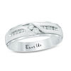 Thumbnail Image 1 of Previously Owned - Ever Us™ 0.25 CT. T.W. Two Stone Diamond Satin Slant Band in 14K White Gold