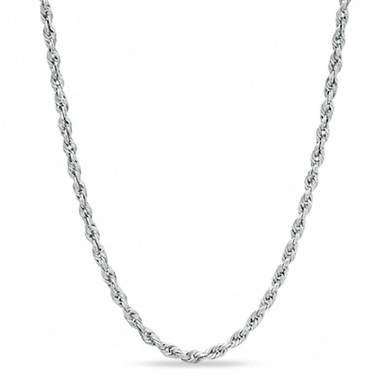 Previously Owned - 2.5mm Glitter Rope Chain Necklace in Hollow 10K White Gold - 18"|Peoples Jewellers