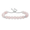 Previously Owned - 8.0mm Rose Quartz and Polished Bead Bolo Bracelet in Sterling Silver - 9.0"