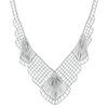 Thumbnail Image 0 of Previously Owned - Diamond-Cut Beaded Mesh Fan Bib Necklace in Sterling Silver - 17"