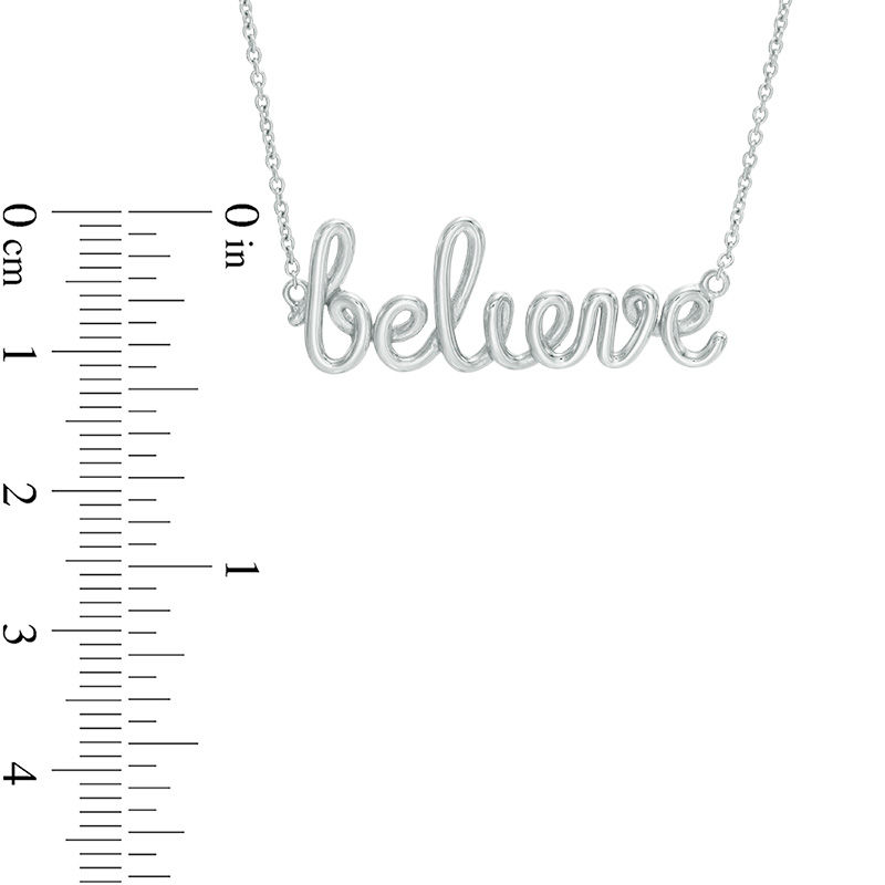 Previously Owned - Cursive "believe" Necklace in Sterling Silver - 17.5"