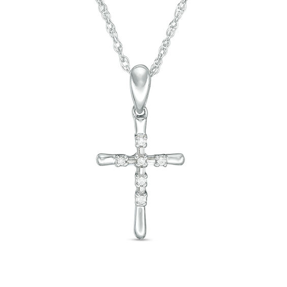 Previously Owned - Diamond Accent Cross Pendant in 10K White Gold