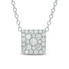 Thumbnail Image 1 of Previously Owned - 0.50 CT. T.W. Diamond Square Cluster Pendant in 10K White Gold