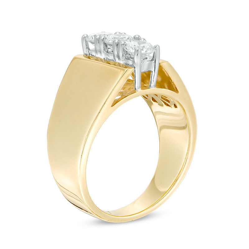 Main Image 2 of Previously Owned - 1.00 CT. T.W. Diamond Linear Past Present Future® Ring in 14K Gold