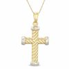 Thumbnail Image 0 of Previously Owned - Large Fluted Cross Pendant in 10K Gold