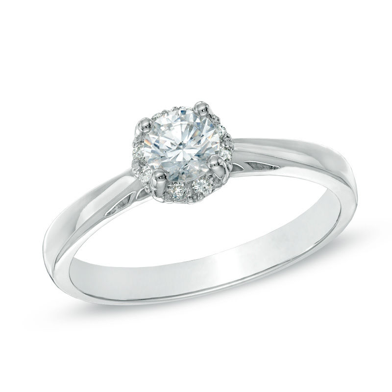 Previously Owned - 0.50 CT. T.W.  Canadian Diamond Engagement Ring in 14K White Gold (I/I1)