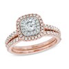 Thumbnail Image 1 of Previously Owned - 1.00 CT. T.W. Diamond Double Frame Bridal Set in 14K Rose Gold