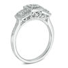 Thumbnail Image 2 of Previously Owned - 0.30 CT. T.W. Diamond Past Present Future® Square Cluster Frame Ring in 10K White Gold