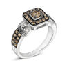 Thumbnail Image 1 of Previously Owned - Le Vian Chocolate Diamonds® 0.81 CT. T.W. Diamond Square Frame Engagement Ring in 14K Vanilla Gold™