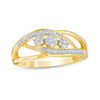 Thumbnail Image 0 of Previously Owned - 0.15 CT. T.W. Diamond Three Flower Bypass Ring in 10K Gold