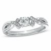 Thumbnail Image 0 of Previously Owned - 0.20 CT. T.W. Diamond Ribbon Promise Ring in 10K White Gold