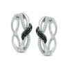 Thumbnail Image 1 of Previously Owned - 0.25 CT. T.W. Enhanced Black and White Diamond Overlay Twist Earrings in Sterling Silver