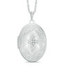 Thumbnail Image 0 of Previously Owned - Diamond Accent Oval Vintage-Style Locket in Sterling Silver