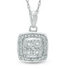 Thumbnail Image 0 of Previously Owned - Quad Diamond Accent Frame Pendant in Sterling Silver