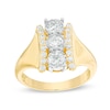 Thumbnail Image 0 of Previously Owned - 0.95 CT. T.W. Diamond Linear Past Present Future® Collar Engagement Ring in 14K Gold