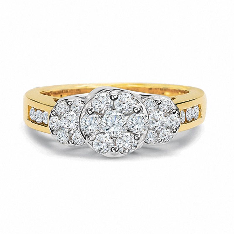 Main Image 1 of Previously Owned - 1.00 CT. T.W. Endless Diamond® Three Stone Ring in 14K Gold