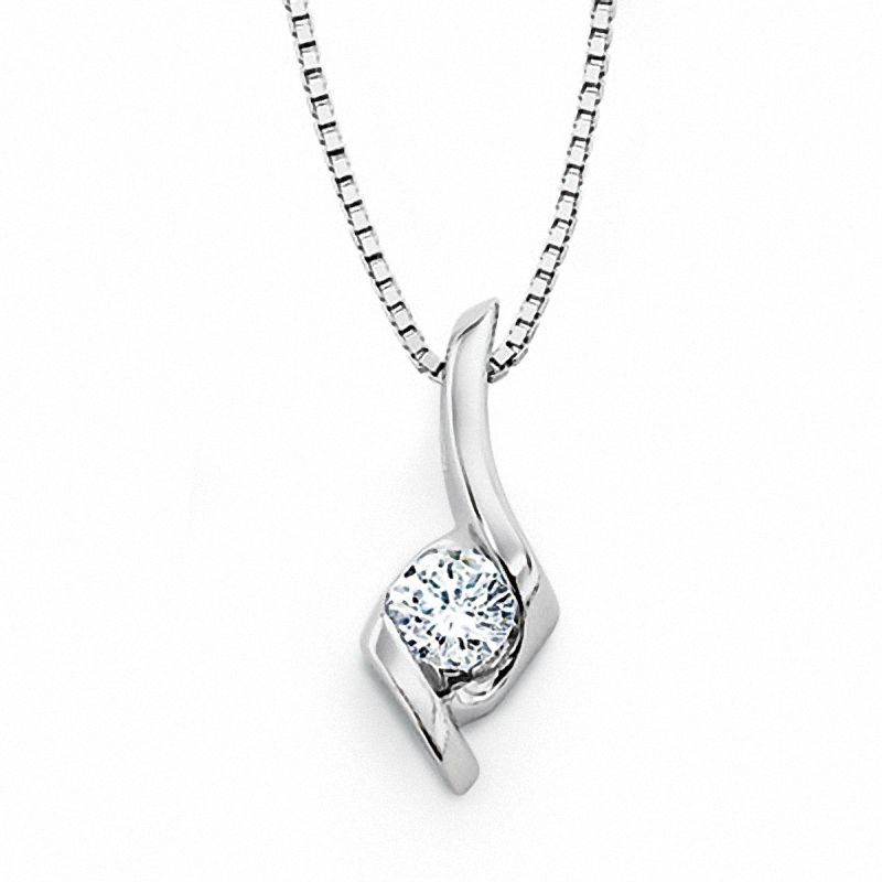 Previously Owned - 0.12 CT. Sirena™ Solitaire Pendant in 10K White Gold