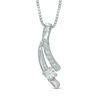 Thumbnail Image 0 of Previously Owned - 0.15 CT. T.W.  Canadian Diamond Ribbon Pendant in Sterling Silver (I/I2)