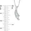 Thumbnail Image 2 of Previously Owned - 0.15 CT. T.W.   Diamond Ribbon Pendant in Sterling Silver (I/I2)