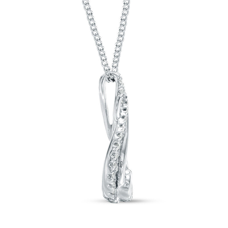 Previously Owned - Interwoven™ 0.09 CT. T.W. Diamond Pendant in Sterling Silver - 19"