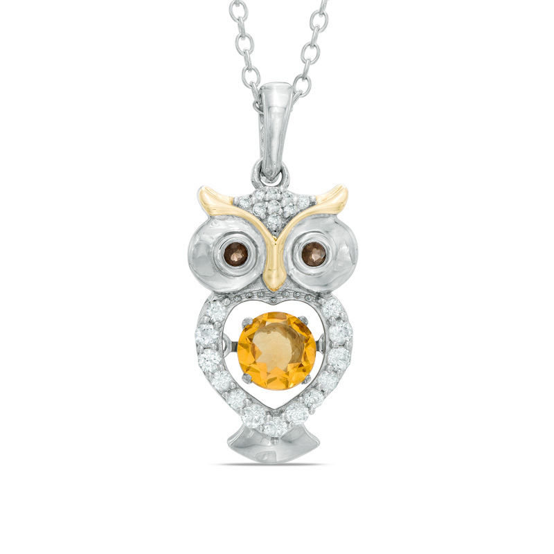 Previously Owned - Unstoppable Love™  Citrine and Created White Sapphire Pendant in Sterling Silver and 14K Gold Plate