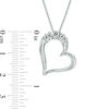Thumbnail Image 2 of Previously Owned - 0.10 CT. T.W. Diamond Tilted "MOM" Heart Pendant in Sterling Silver