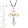 Thumbnail Image 2 of Previously Owned - Men's Crucifix Pendant in Two-Tone Stainless Steel - 24"