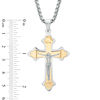 Previously Owned - Men's Crucifix Pendant in Two-Tone Stainless Steel - 24"