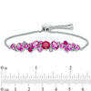 Previously Owned - Lab-Created Multi-Gemstone Cluster Bolo Bracelet in Sterling Silver - 9.0"