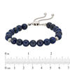 Previously Owned - 8.0mm Lapis Lazuli and Polished Bead Bolo Bracelet in Sterling Silver - 9.0"