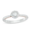 Thumbnail Image 1 of Previously Owned - 0.33 CT. T.W. Diamond Frame Engagement Ring in 10K Two-Tone Gold