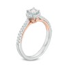 Thumbnail Image 2 of Previously Owned - 0.33 CT. T.W. Diamond Frame Engagement Ring in 10K Two-Tone Gold
