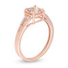 Thumbnail Image 2 of Previously Owned - 6.0mm Cushion-Cut Morganite and 0.05 CT. T.W. Diamond Split Shank Ring in 10K Rose Gold