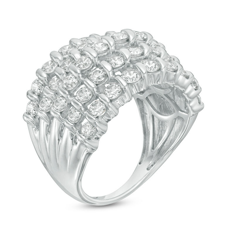 Previously Owned - 2.00 CT. T.W. Diamond Spiral Multi-Row Anniversary Ring in 10K White Gold