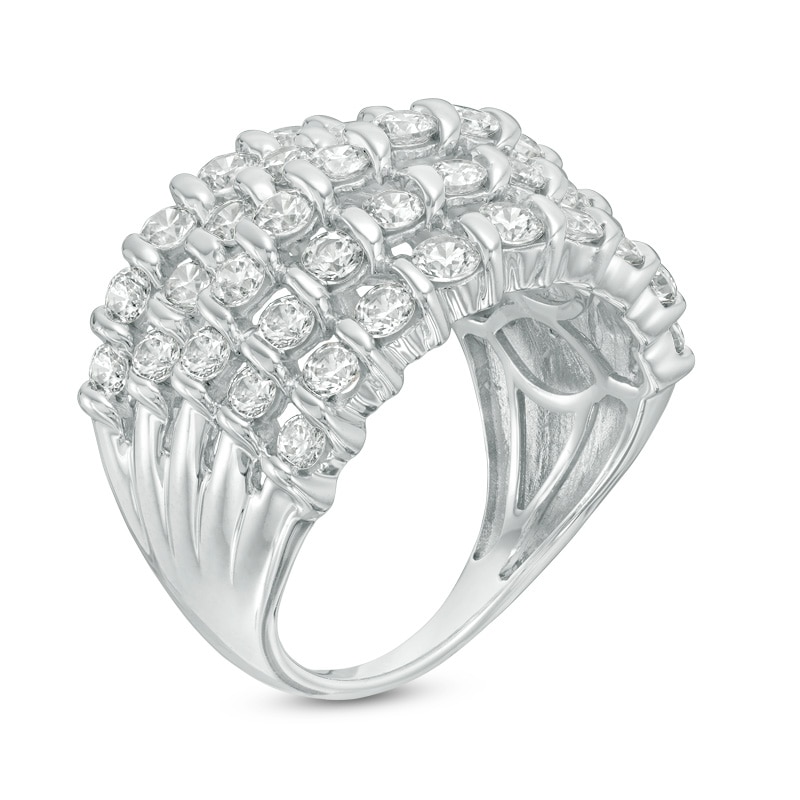 Previously Owned - 2.00 CT. T.W. Diamond Spiral Multi-Row Anniversary Ring 10K White Gold