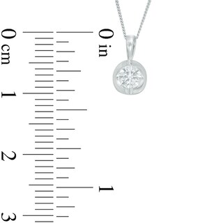 Previously Owned - 0.20 CT.  Diamond Solitaire Tension Pendant in 14K White Gold (I/I2) - 17''