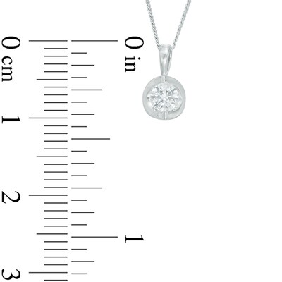 Previously Owned - 0.20 CT.  Diamond Solitaire Tension Pendant in 14K White Gold (I/I2) - 17''