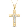 Previously Owned - Men's Diamond-Cut Crucifix Pendant in 10K Two-Tone Gold