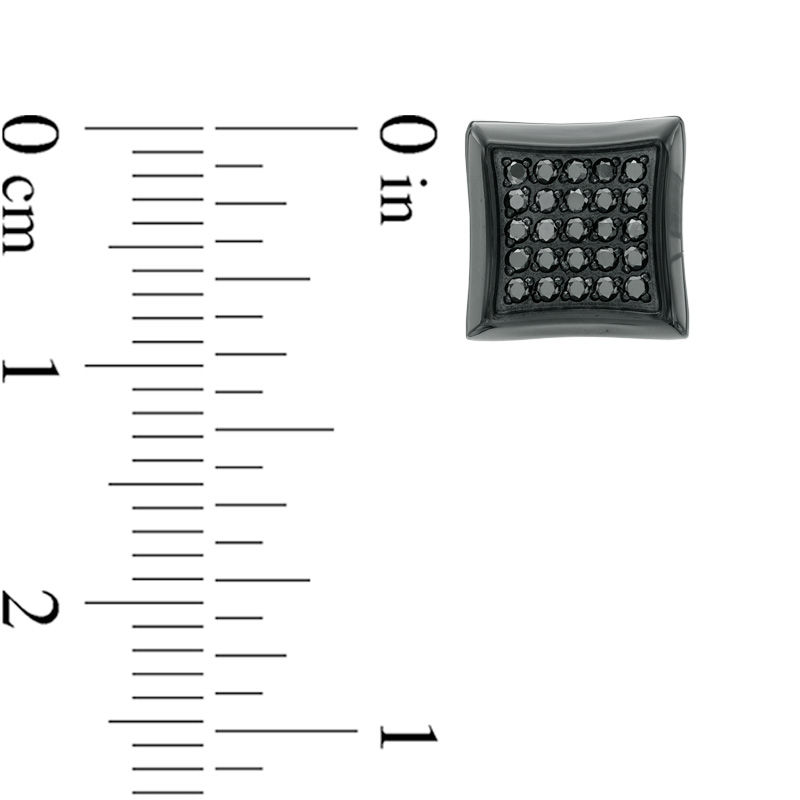 Main Image 3 of Previously Owned - Men's 0.25 CT. T.W. Black Diamond Earrings in Stainless Steel with Black IP