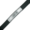 Thumbnail Image 0 of Previously Owned - Men's Diamond Accent Black Leather ID Bracelet in Stainless Steel - 8.5"