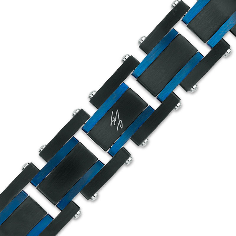 Previously Owned - 6.0mm Satin Link Bracelet in Stainless Steel with Two-Tone IP - 8.5"