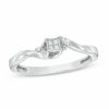 Thumbnail Image 1 of Previously Owned - Cherished Promise Collection™ 0.04 CT. T.W. Quad Princess-Cut Diamond Promise Ring in Sterling Silver