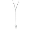 Thumbnail Image 0 of Previously Owned - 0.09 CT. T.W. Diamond Double Triangle "Y" Necklace in Sterling Silver - 20"