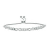 Thumbnail Image 0 of Previously Owned - 0.37 CT. T.W. Diamond Three Stone Infinity Bolo Bracelet in 10K White Gold - 9.5"
