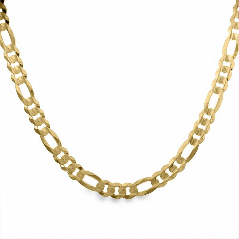 Previously Owned - Men's Concave Figaro Necklace in Solid 10K Gold - 22"