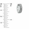 Previously Owned - 0.25 CT. T.W. Diamond Three Row Hoop Earrings in 10K White Gold