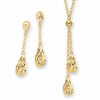 Thumbnail Image 0 of Previously Owned - Teardrop Necklace and Earrings Boxed Set in 10K Gold - 17"