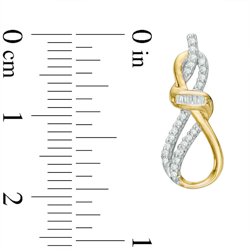 Previously Owned - 0.15 CT. T. W. Diamond Infinity Earrings in 10K Gold